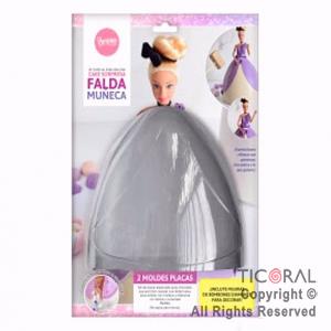 SET DE 2 PLACAS CAKE SORPRESA POLLERA TAMA�O MINI 2 x 1